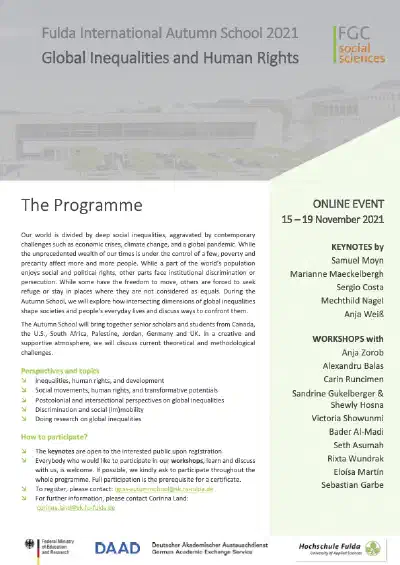 Keynote Lectures “Democratic values and the creation of (in)equality: Lessons from social justice movements”