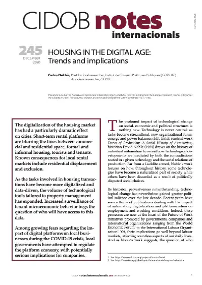 Housing in the digital age: Trends and implications