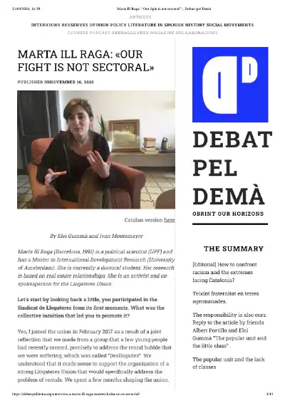 Nuestra lucha no es sectorial