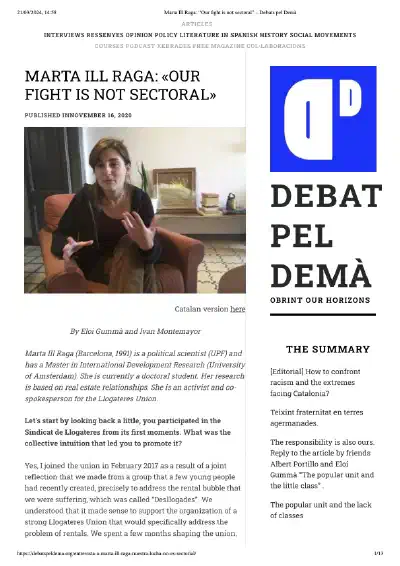 Nuestra lucha no es sectorial