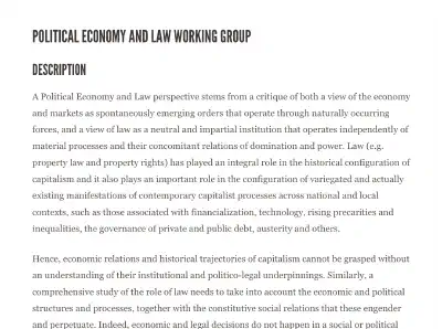 Political Economy and Law