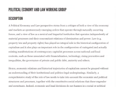 Political Economy and Law