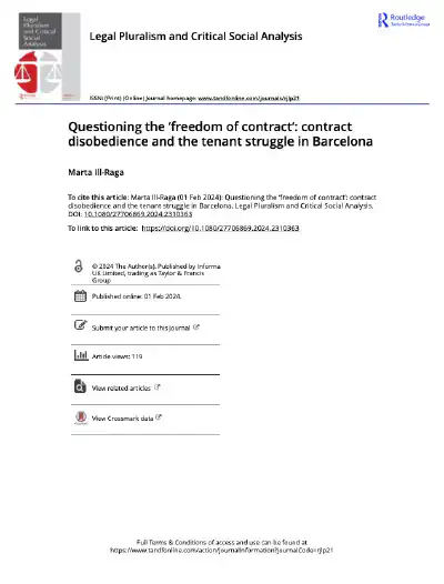 Questioning the ‘freedom of contract’: contract disobedience and the tenant struggle in Barcelona