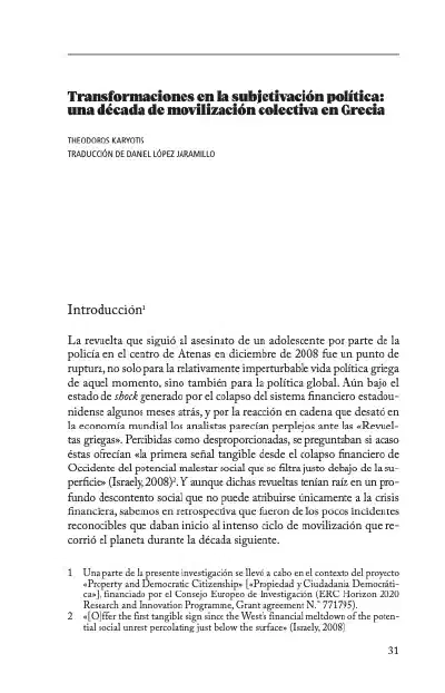 Transformaciones en la subjetivación política: una década de movilización colectiva en Grecia